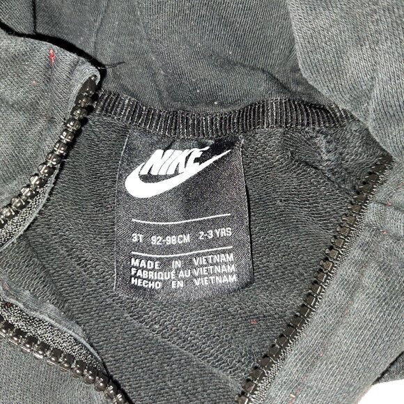 Nike Zip Front Hooded Sweatshirt Shirt With Nike Swoosh Logo Across The Chest - Picture 4 of 5